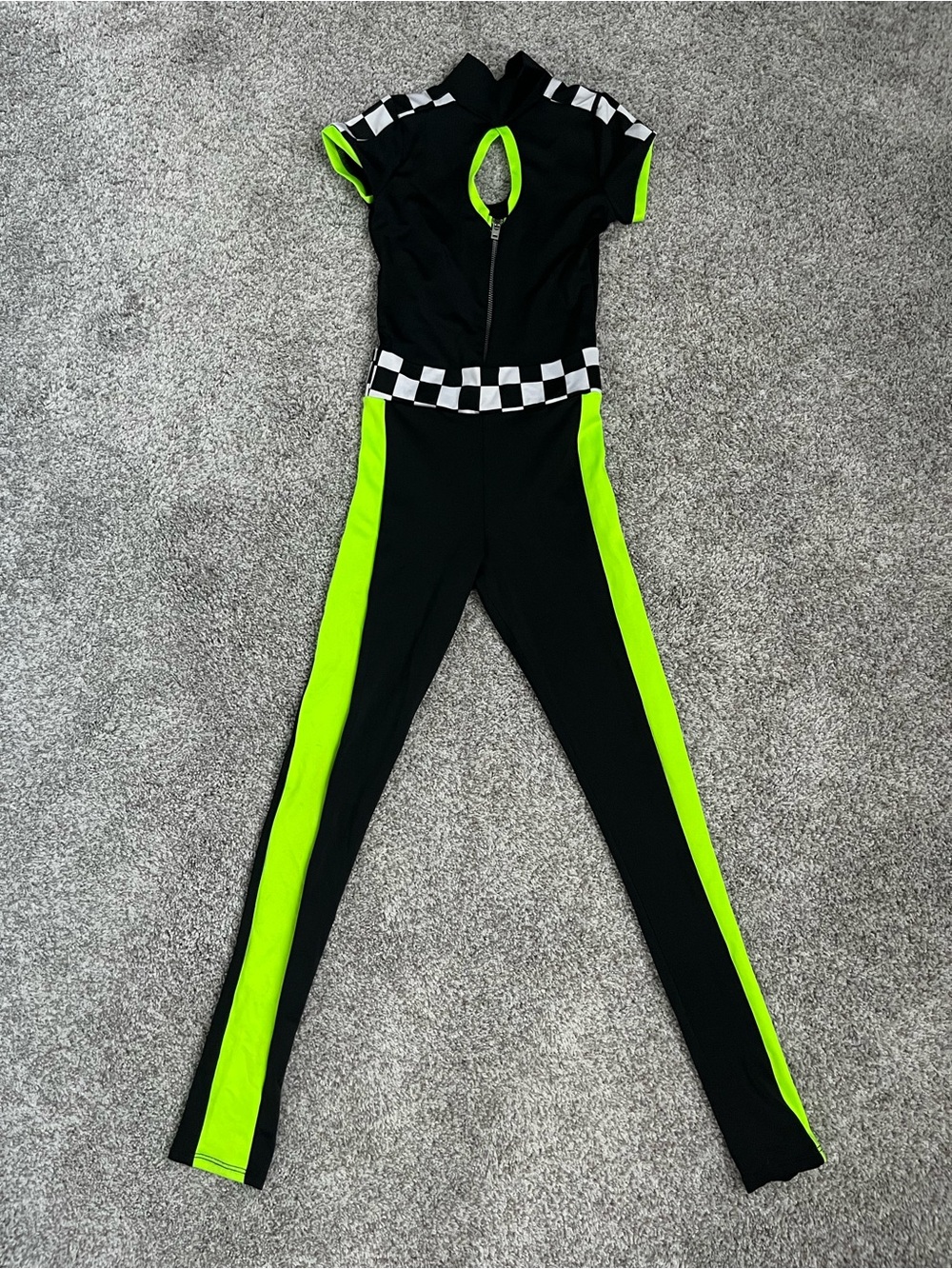 Girls' Black & Neon Green Jazz Dance Costume in Size 10 from The Lineup